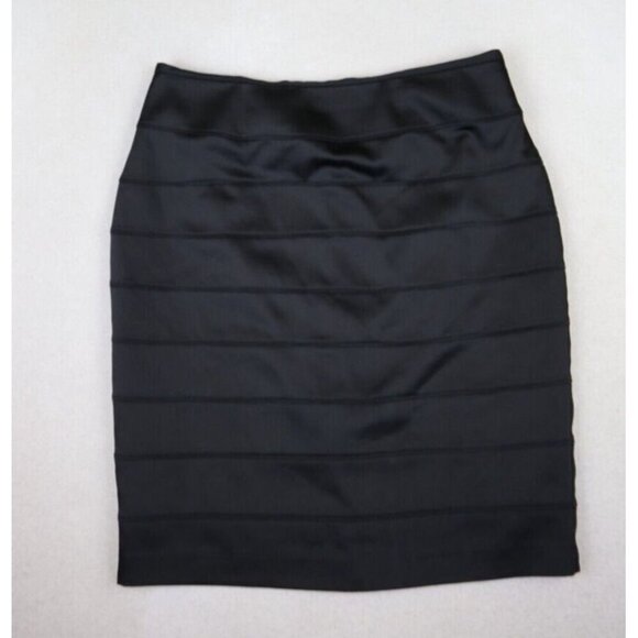 APT. 9 - WOMEN'S BLACK BANDED PENCIL SKIRT - SIZE 8 - Picture 1 of 7